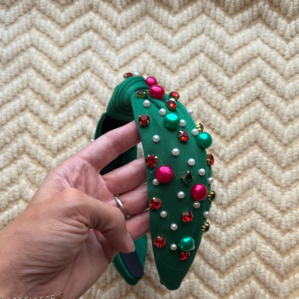 Embellished Green Headband